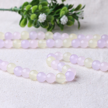 Mingdu Crystal Τριχρωμες Χαλκεδονιου Χαντρες για DIY Κοσμηματα, 6mm Μπαρόκ Στρογυλες