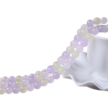 Mingdu Crystal Τριχρωμες Χαλκεδονιου Χαντρες για DIY Κοσμηματα, 6mm Μπαρόκ Στρογυλες