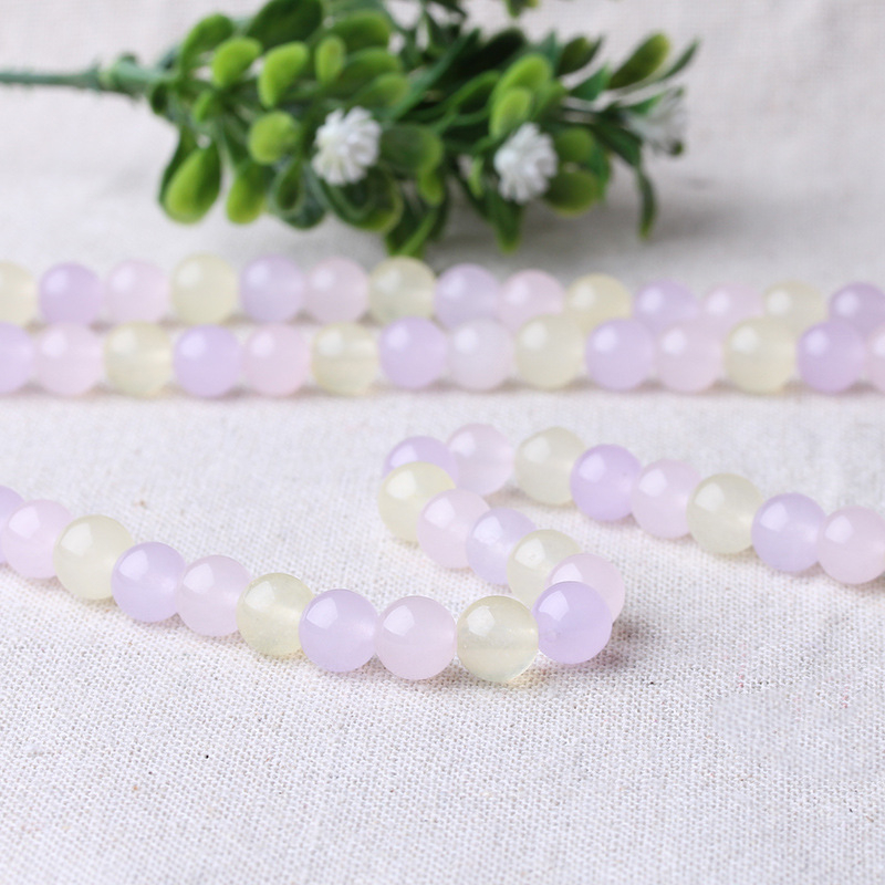 Mingdu Crystal Τριχρωμες Χαλκεδονιου Χαντρες για DIY Κοσμηματα, 6mm Μπαρόκ Στρογυλες