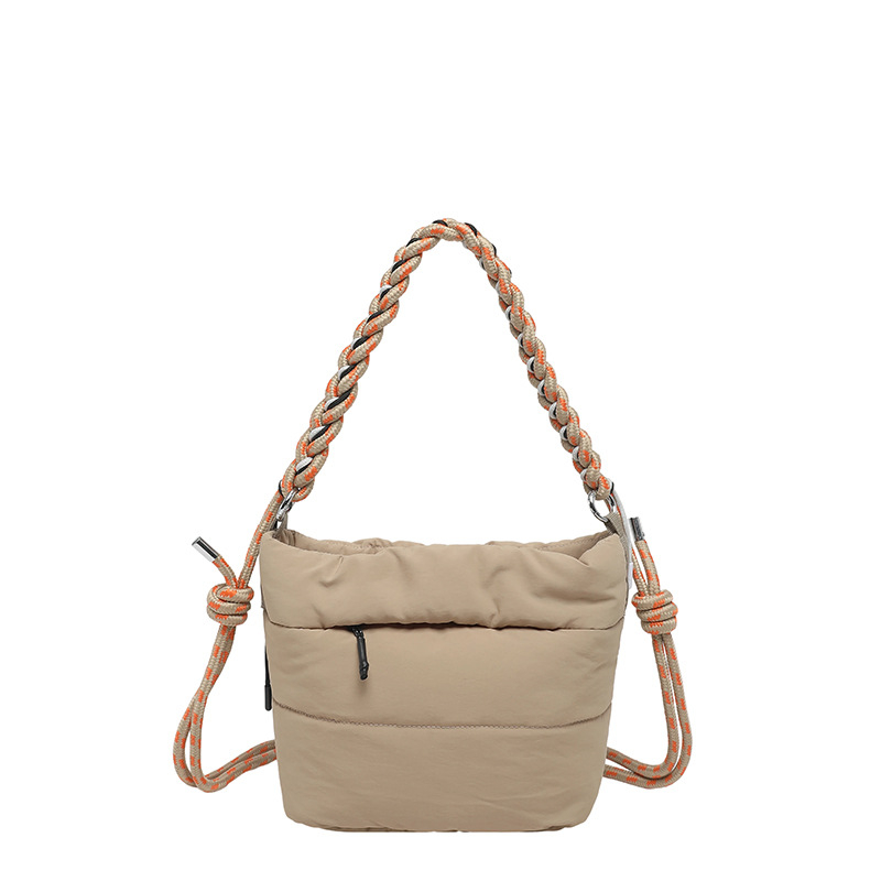 Unisex νάιλον υφαντή bucket τσάντα, πολυλειτουργική crossbody τσάντα, μεσαίου μεγέθους, 2026 καλοκαίρι νέο στυλ, μεγάλη χωρητικότητα