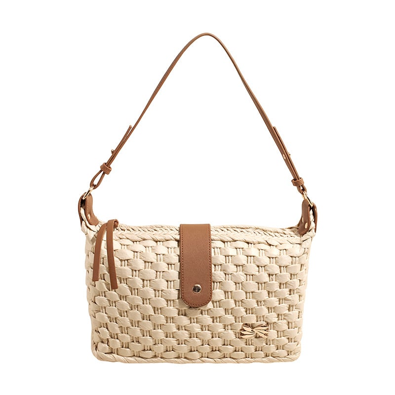 Geantă crossbody din pai pentru femei, model nou, geantă pătrată țesută, pentru telefon, stil vacanță plajă, geantă feminină versatilă