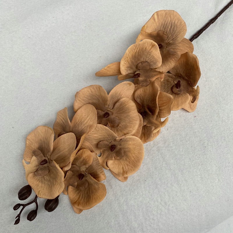 Orhidee Phalaenopsis artificială, 9 capete, plantă verde mare, decor interior pentru sala de nunți.