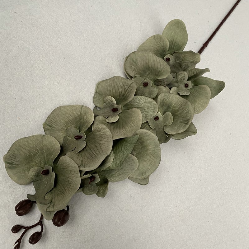 Orhidee Phalaenopsis artificială, 9 capete, plantă verde mare, decor interior pentru sala de nunți.