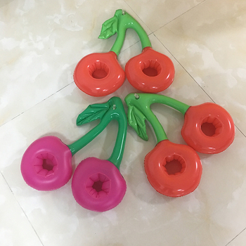 Suport gonflabil din PVC pentru doua pahare in forma de cireș și underlay de ananas pentru activități acvatice; suport de pahare în formă de ciupercă cu design Firebird
