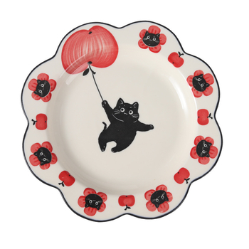 Set boluri și farfurioare cu design desen animat, ceramică, bol rotund pentru orez și farfurie, stil modern simplu