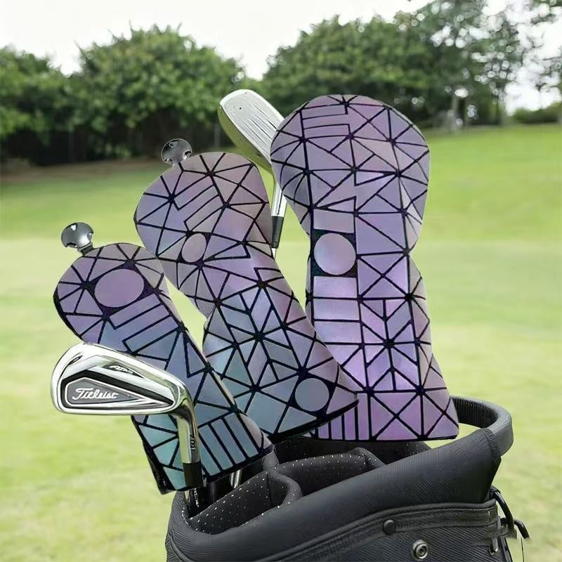 Husă din piele pentru capul de golf din lemn, cu schimbare de culoare