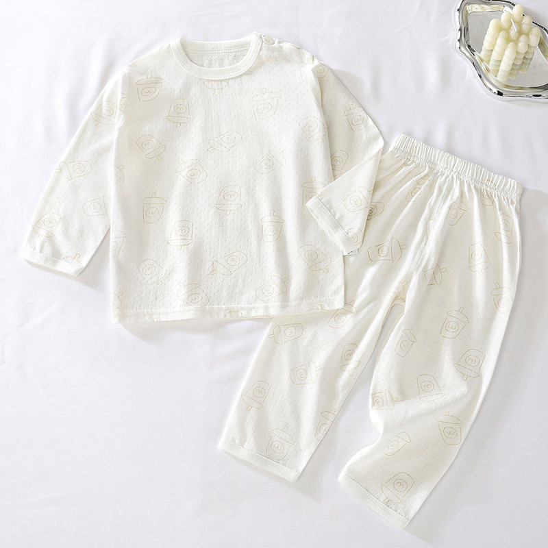 Set pijamale din bumbac pentru bebeluți, pijamale de vară cu mâneci lungi, fără cusături, unisex, pentru nou-născuți (0–12 luni)