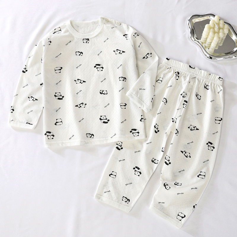 Set pijamale din bumbac pentru bebeluți, pijamale de vară cu mâneci lungi, fără cusături, unisex, pentru nou-născuți (0–12 luni)