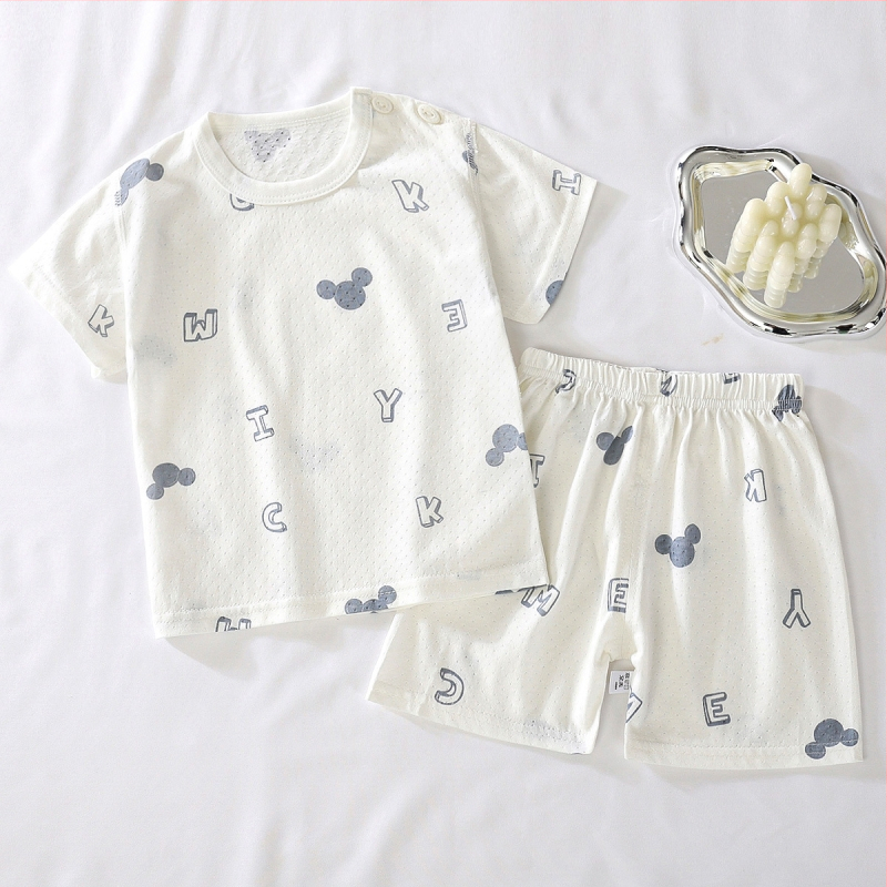 Set pijamale din bumbac pentru bebeluți, pijamale de vară cu mâneci lungi, fără cusături, unisex, pentru nou-născuți (0–12 luni)