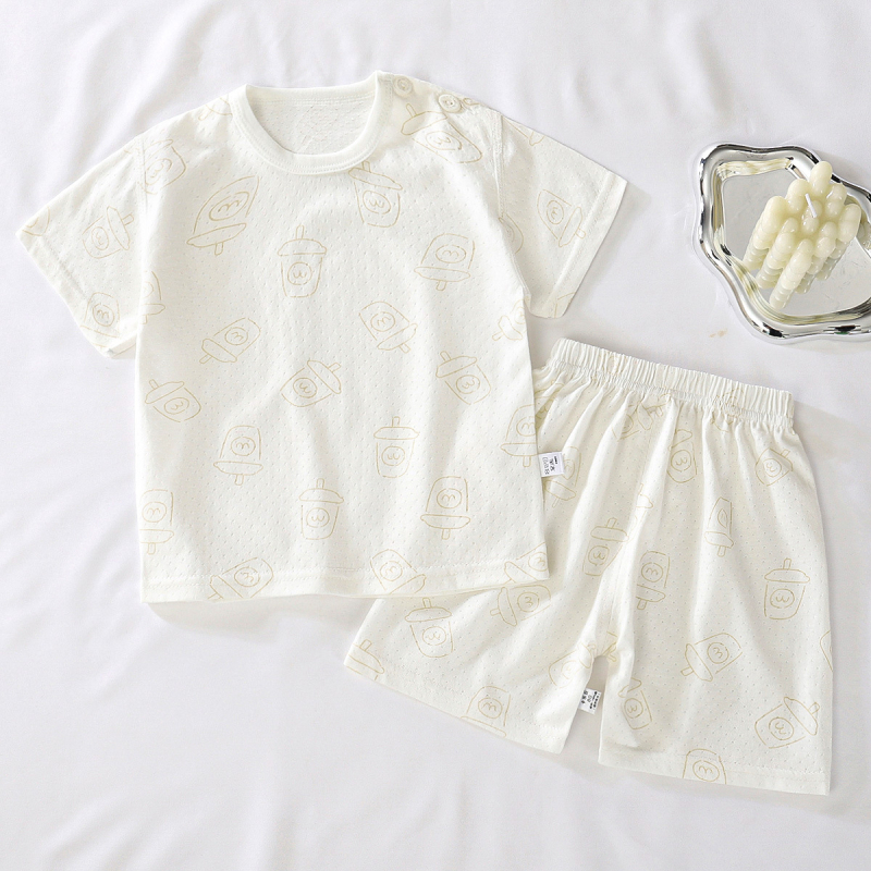 Set pijamale din bumbac pentru bebeluți, pijamale de vară cu mâneci lungi, fără cusături, unisex, pentru nou-născuți (0–12 luni)