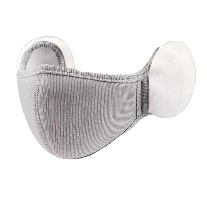 Masca caldă în formă de nor pentru femei, ciclism toamnă–iarna, protecții moi pentru urechi, mască facială 3D, respirabilă, protecție la frig, două funcții într-una