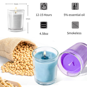 Candelă din ceară de soia aromaterapie în pahar de sticlă colorat, cadou romantic pentru casă, de înaltă calitate