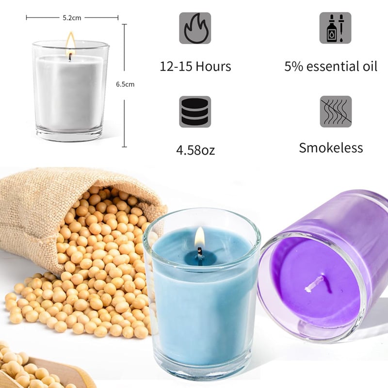 Candelă din ceară de soia aromaterapie în pahar de sticlă colorat, cadou romantic pentru casă, de înaltă calitate