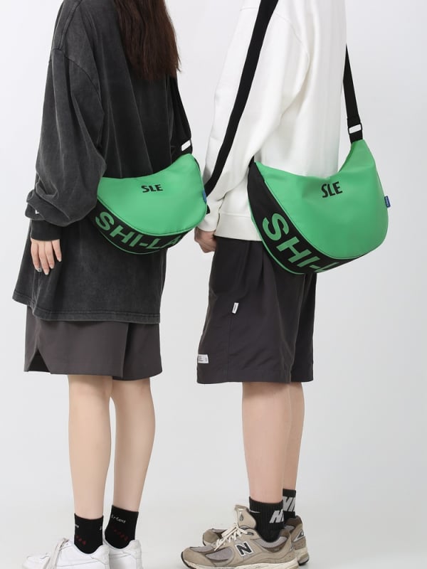 Geantă de umăr din nylon, în stil coreean, cu capacitate mare, unisex pentru utilizare zilnică