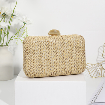 Geantă de seară pentru femei, textură țesută, capacitate mare, crossbody și clutch