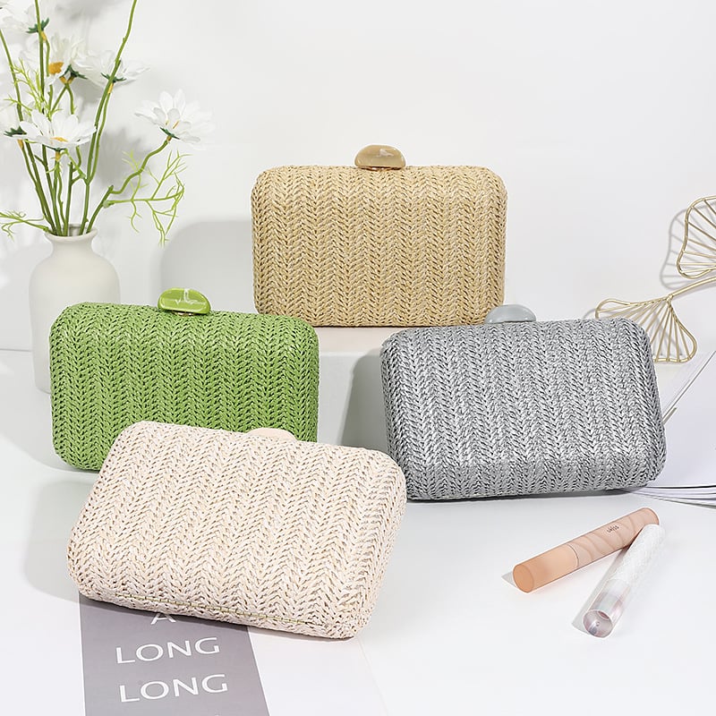 Geantă de seară pentru femei, textură țesută, capacitate mare, crossbody și clutch