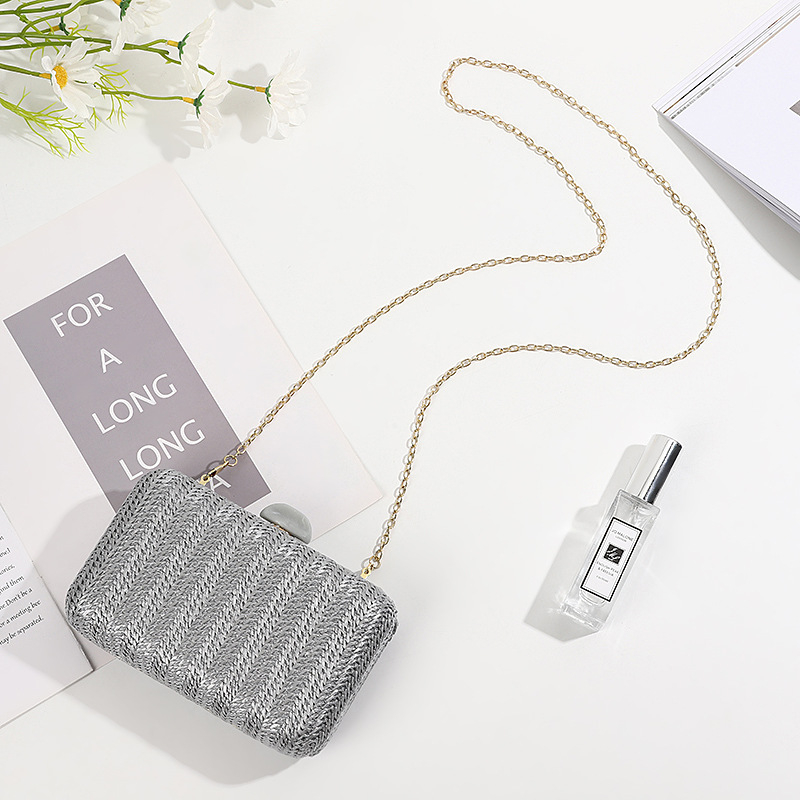 Geantă de seară pentru femei, textură țesută, capacitate mare, crossbody și clutch