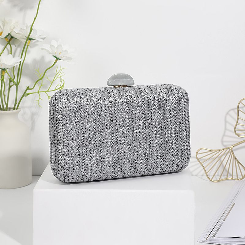 Geantă de seară pentru femei, textură țesută, capacitate mare, crossbody și clutch