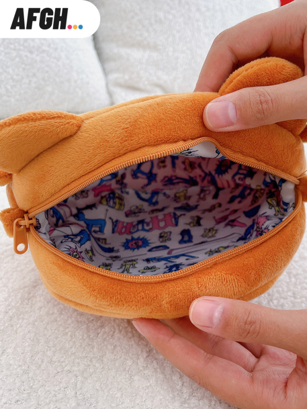 AFGH geantă crossbody din pluș licențiată Tom și Jerry, motif muffin, mică geantă rotundă pentru telefon