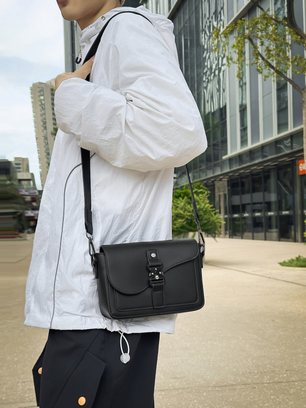 Geantă crossbody din nylon, mic pătrat pentru bărbați, stil casual high-end, buzunar pentru telefon