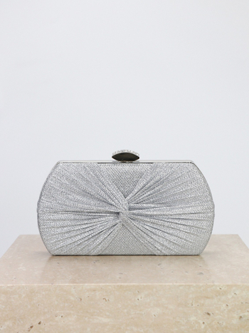 Geantă de seară plisată, clutch mic pătrat, luciu strălucitor, pentru femei
