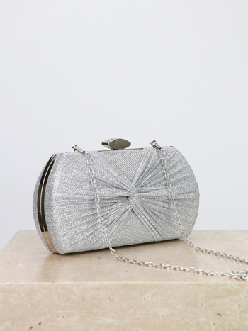 Geantă de seară plisată, clutch mic pătrat, luciu strălucitor, pentru femei