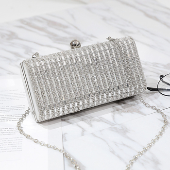 2026 Geantă clutch de seară cu cristale pentru femei, cu lanț