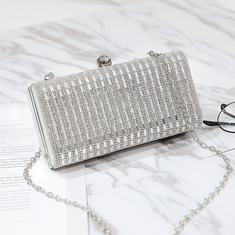 2026 Geantă clutch de seară cu cristale pentru femei, cu lanț
