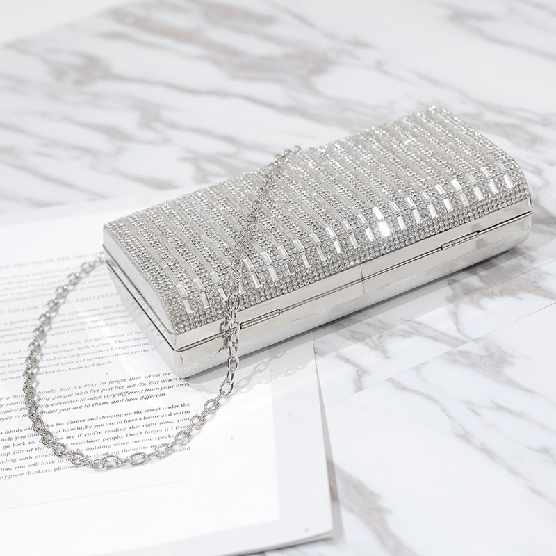 2026 Geantă clutch de seară cu cristale pentru femei, cu lanț
