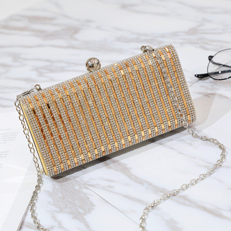 2026 Geantă clutch de seară cu cristale pentru femei, cu lanț