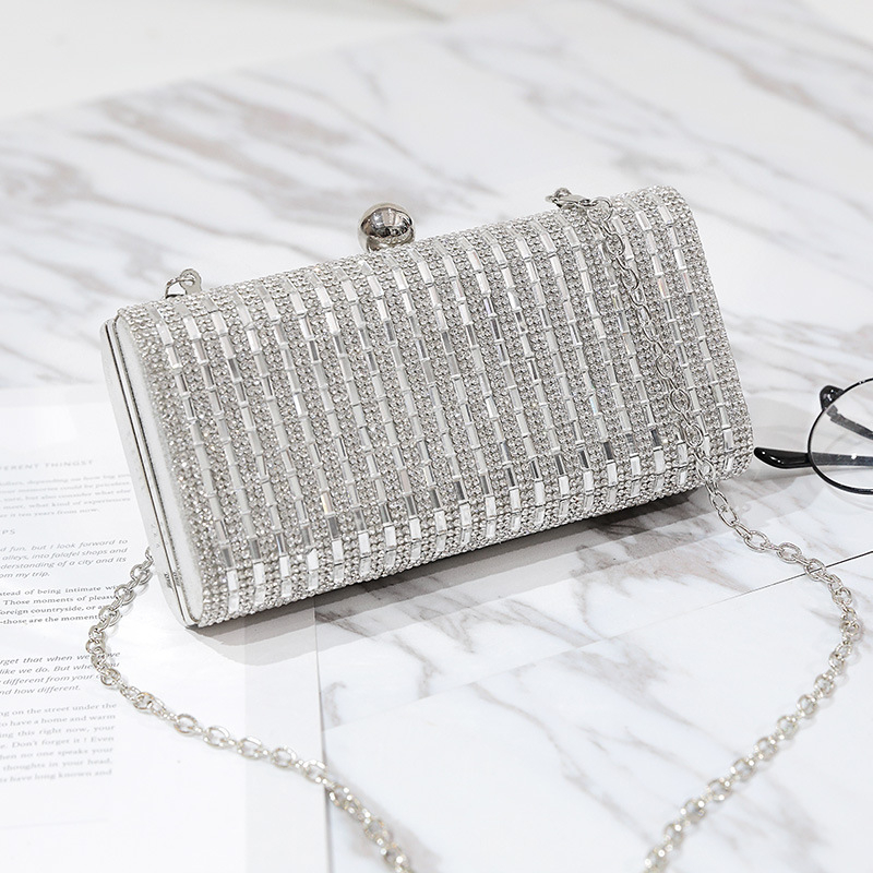 2026 Geantă clutch de seară cu cristale pentru femei, cu lanț