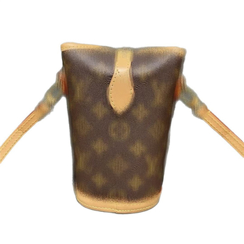 Geantă mică de umăr pentru femei, monogramă, stil retro bucket, crossbody pentru telefon