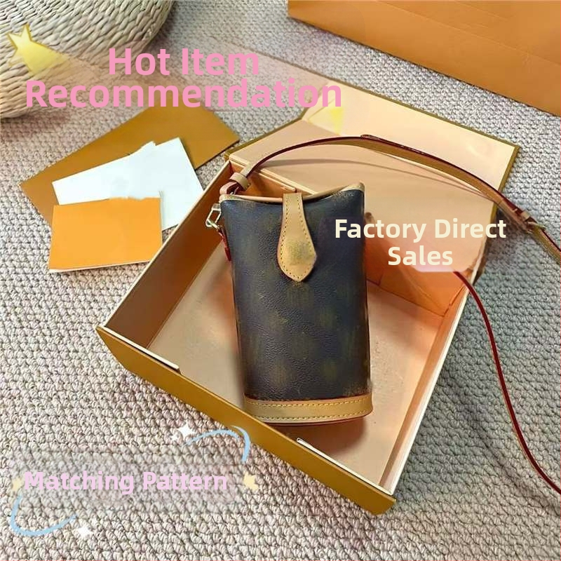 Mini monogramová kabelka cez rameno pre ženy – retro vedrová crossbody kabelka na telefón