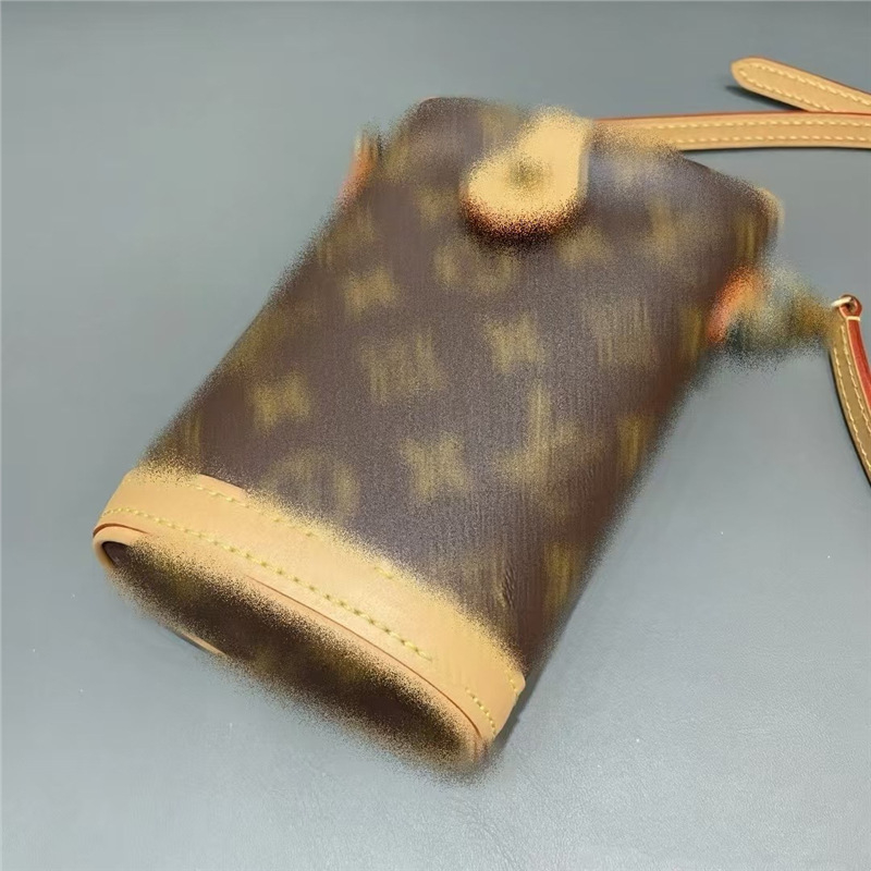 Geantă mică de umăr pentru femei, monogramă, stil retro bucket, crossbody pentru telefon