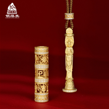 Nový prenosný budhistický modlitebný náhrdelník v čínskom štýle so striebrom S925 a príveskom Guanyin pozláteným 24K zlatom, retro tibetský doplnok.