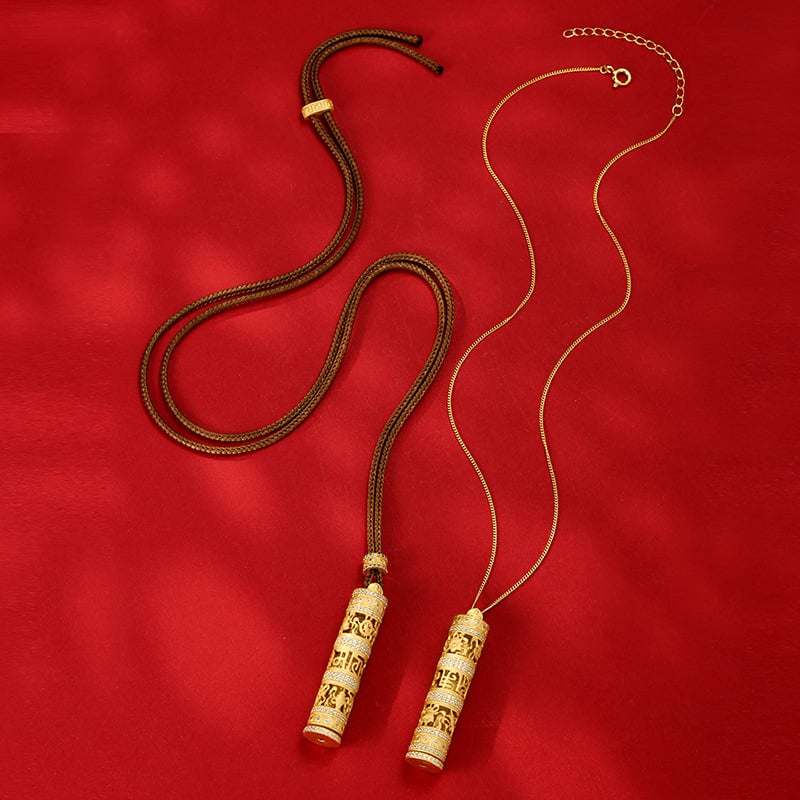 Colier budist portabil în stil chinezesc nou, din argint 925, placat cu aur 24K, pandant Guanyin, accesoriu tibetan retro