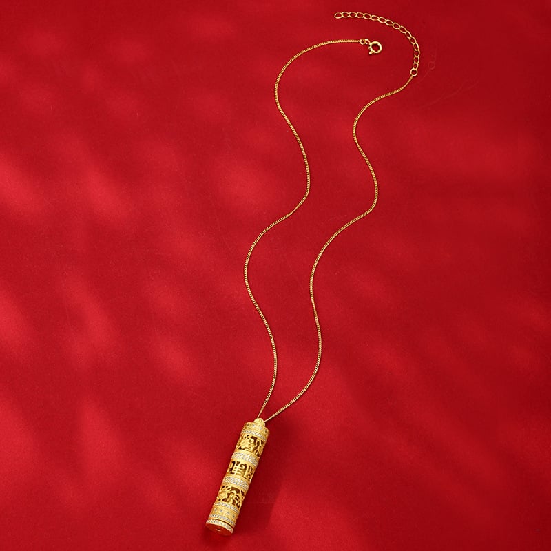 Colier budist portabil în stil chinezesc nou, din argint 925, placat cu aur 24K, pandant Guanyin, accesoriu tibetan retro