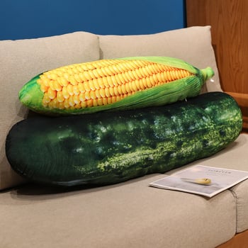 Set de pluș legume: castraveți, porumb și ciupercă pentru decor de casă