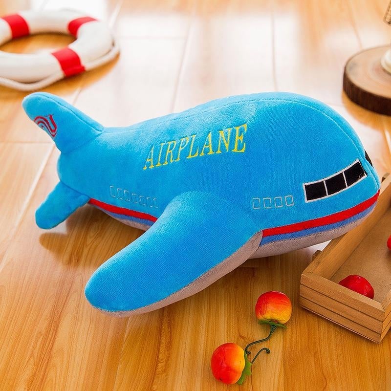 Păpușă pluș în formă de avion cu pernă, logo personalizat, cadou de ziua copiilor pentru fete.