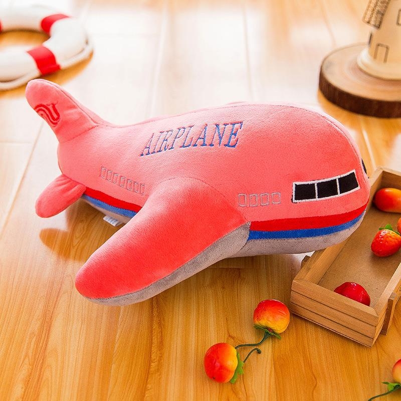 Păpușă pluș în formă de avion cu pernă, logo personalizat, cadou de ziua copiilor pentru fete.
