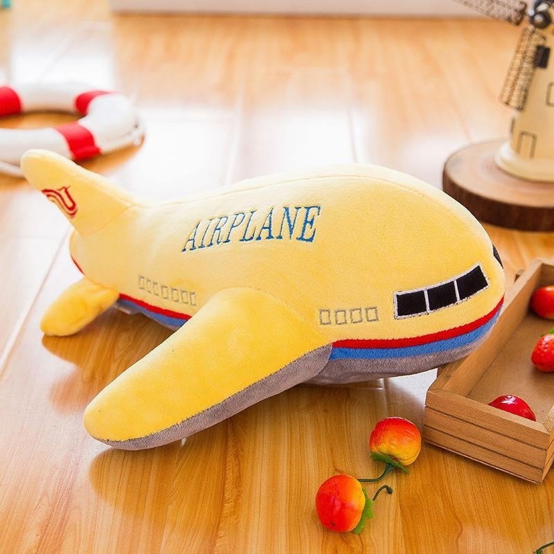 Păpușă pluș în formă de avion cu pernă, logo personalizat, cadou de ziua copiilor pentru fete.