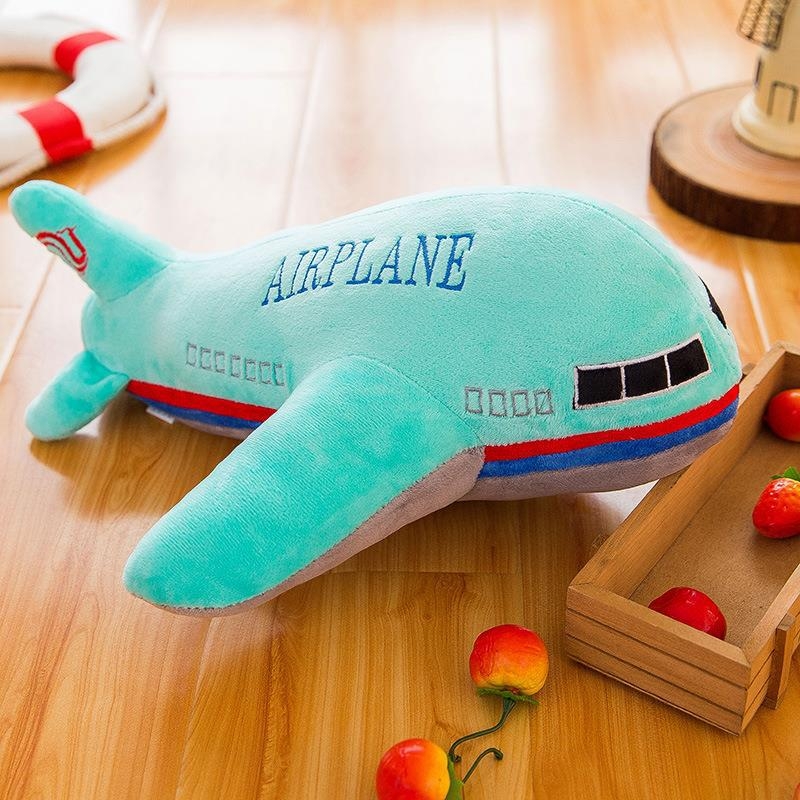 Păpușă pluș în formă de avion cu pernă, logo personalizat, cadou de ziua copiilor pentru fete.
