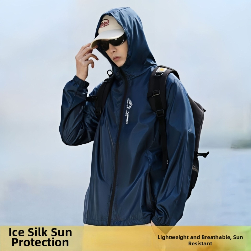 Pánska rýchloschnúca letná nepremokavá vetrovka s UV ochranou a ochranou proti slnku, ľahká priedušná rybárska bunda Ice Silk