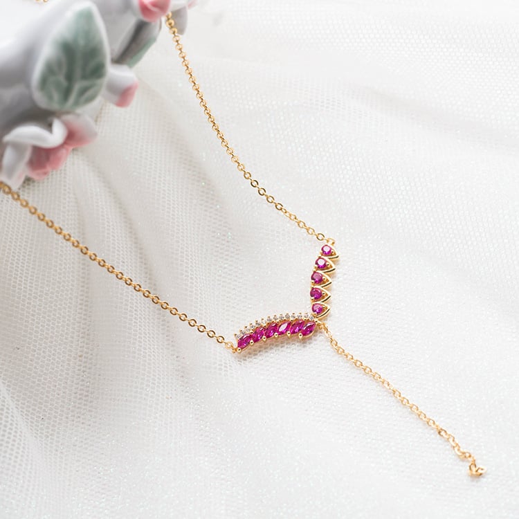 Colier din argint Sterling S925, placat cu aur 18K, cu zirconiu, design cu aripi și ciucuri, pentru femei