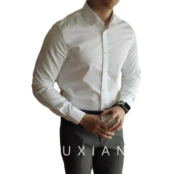 Cămașă pentru bărbați din bumbac de înaltă calitate, fibre lungi, fără călcare, anti-pliuri, croială Slim, stil business casual, pentru toate anotimpurile