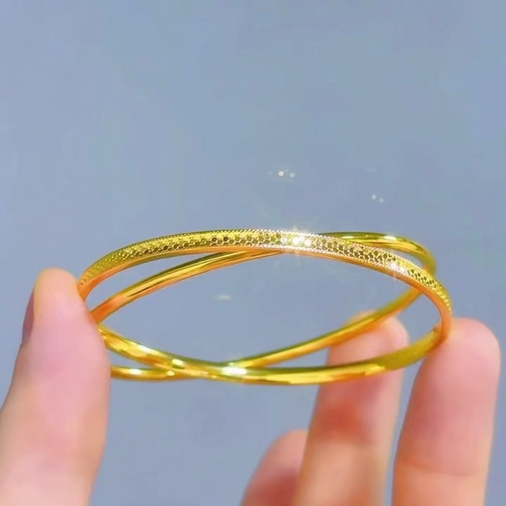 Shajin brățară cu fagure de miere, pentru femei, ton auriu, design solid cu modele de solzi de dragon