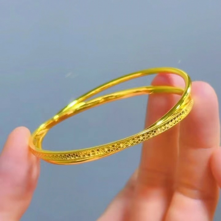 Shajin brățară cu fagure de miere, pentru femei, ton auriu, design solid cu modele de solzi de dragon