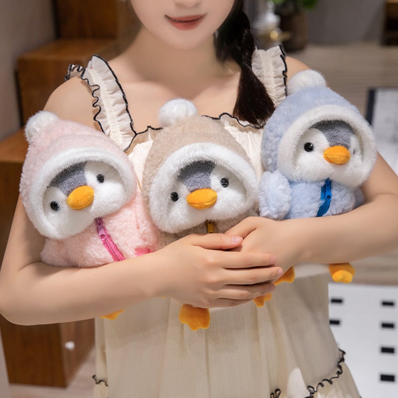 Pinguin din pluș pentru îmbrăcare, păpușă moale, pernă de cuplu, cadou de ziua fetei