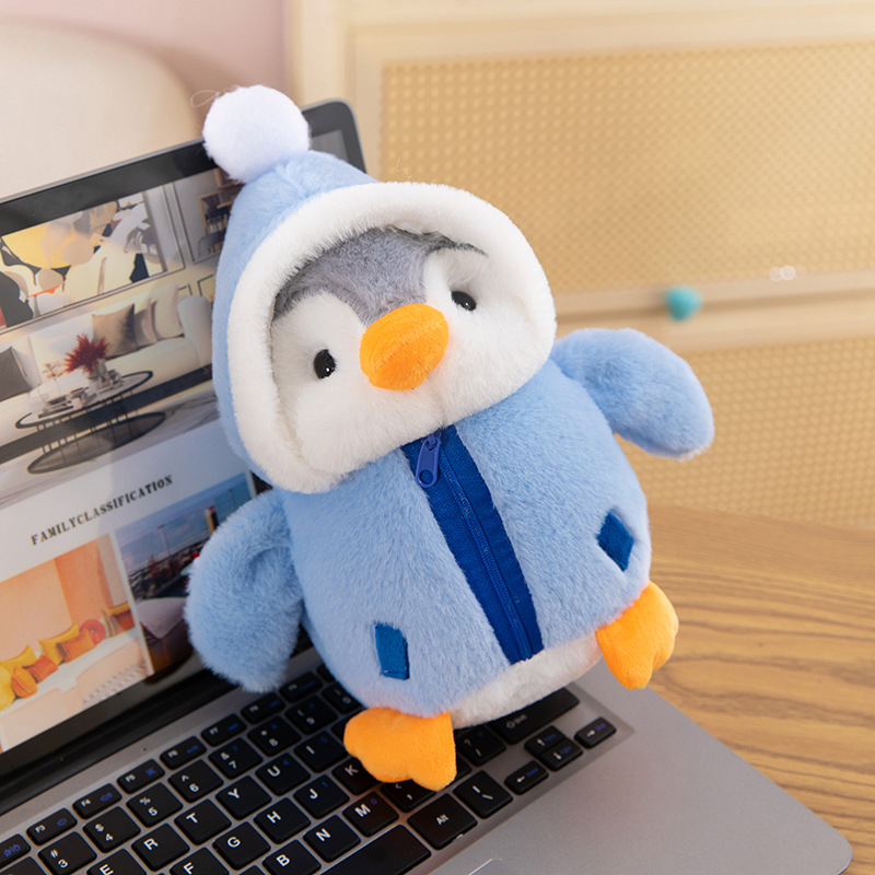 Pinguin din pluș pentru îmbrăcare, păpușă moale, pernă de cuplu, cadou de ziua fetei