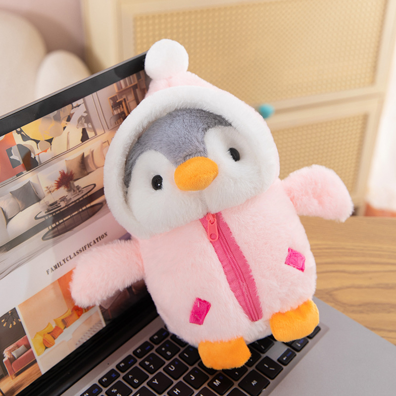 Pinguin din pluș pentru îmbrăcare, păpușă moale, pernă de cuplu, cadou de ziua fetei